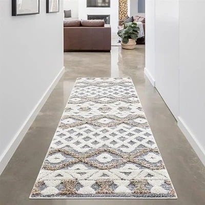 Abbildung von Carpet City Hochflor Läufer &quot;Focus&quot;, rechteckig, Boho Teppich, besonders weich, 3D Effekt