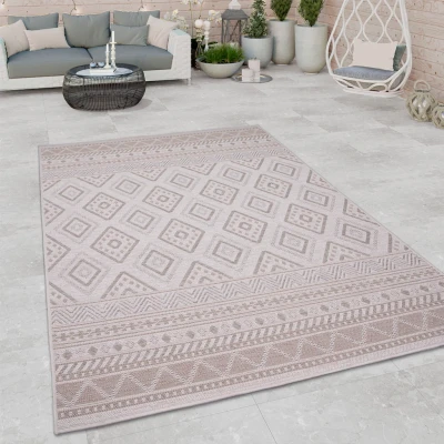 Abbildung von Paco Home Teppich &quot;Vermont 184&quot;, rechteckig, 4 mm Höhe, Flachgewebe, modernes Design mit Rauten, gesteift, Outdoor geeignet