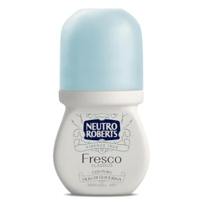 Abbildung von 12x Neutro Roberts Fresco Deo roll on, roller Deodorant ohne Aluminiumsalze, null Flecken, natürlicher Schutz mit blumigen Noten 50 ml + Italian Gourmet Polpa 400g