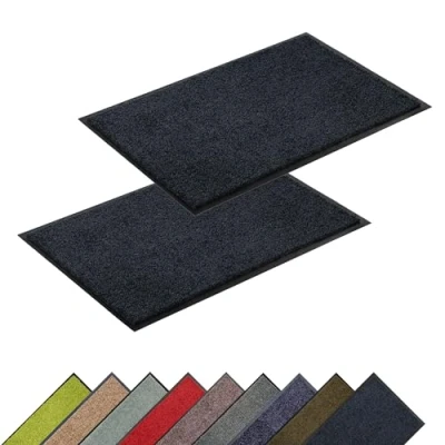 Abbildung von ASTRA Hochwertige Schmutzfangmatte Fussmatte innen bei 30 C waschbare Fußmatte Rutschfester Läufer Schuhablage Flur schwarz 60x90 cm 2er Set