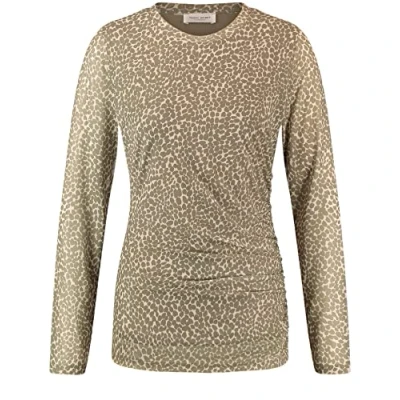 Abbildung von Gerry Weber Damen Langarmshirt aus Mesh Langarm Gemustert Shell Vanilla Khaki Druck 42