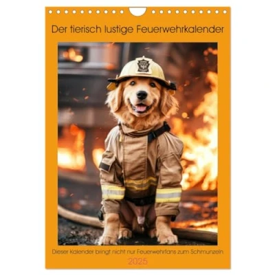 Abbildung von Der tierisch lustige Feuerwehrkalender (Wandkalender 2025 DIN A4 hoch), CALVENDO Monatskalender
