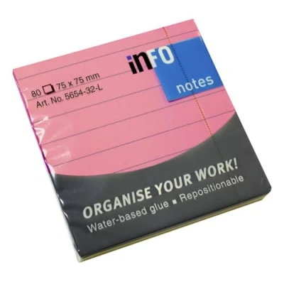 Abbildung von inFO 5654 32 L Haftnotizen 7x7 lin. pink