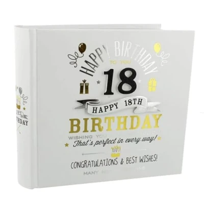 Abbildung von 18th Birthday Photo Album 4&quot;x6&quot; Signography Black and Gold Design FL29918