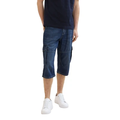 Abbildung von TOM Tailor Morris Overknee Jeans Shorts, Herren, Größe: 40, Used mid stone blue denim