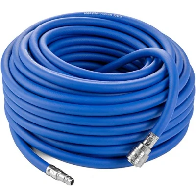 Abbildung von Poppstar Druckluftschlauch 30 m (Hybrid PVC mit Gewebe, Innendurchmesser 9,2mm Schnellkupplung &amp; Kupplungsstecker) bis 20 bar, blau