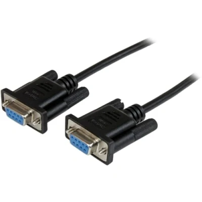 Abbildung von StarTech.com 2m DB9 RS232 seriell Nullmodemkabel Bu/Bu 9 pin Null Modem Anschlusskabel Schwarz