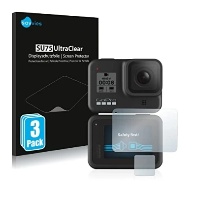 Abbildung von Savvies 6 Stück Schutzfolie für GoPro Hero 8 Black Displayschutz Folie Ultra Transparent