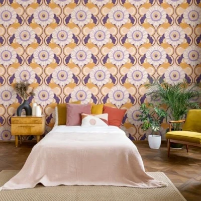 Abbildung von A.S. Création Vliestapete &quot;Retro Chic Blumen Tapete Mustertapete Vintage Blumen&quot;, matt, Blattmuster für Schlafzimmer Küche Wohnzimmer Flur