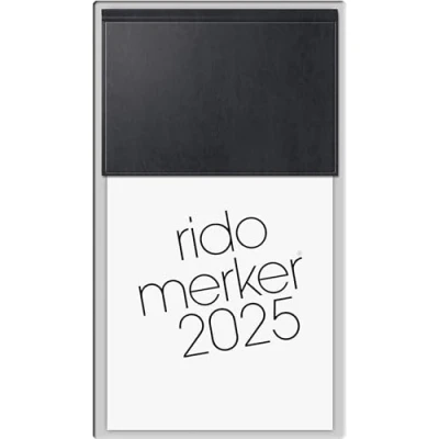 Abbildung von rido/idé Vormerkbuch Modell Merker (2025), 1 Seite = Tag, 108 x 201 mm, 736 Seiten, Miradur Einband, schwarz
