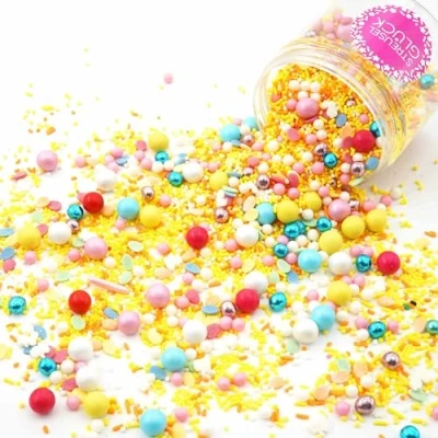 Abbildung von STREUSEL Osterei bunt Mix 180g Zuckerstreusel Ostern Frühling Plätzchen GLÜCK Sprinkles für Tortendeko Geburtstag Blumen Party Muffins Cupcakes Cake Pops