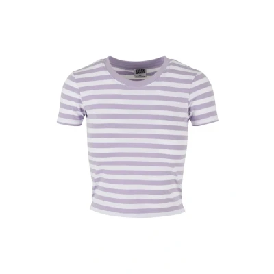 Abbildung von Urban Classics Short Striped TEE Tshirt print, Damen, Größe: 3XL, White dustylilac