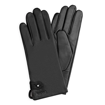 Abbildung von Navaris Lederhandschuhe Damen Nappa Handschuhe Touchscreen Lammleder Kaschmir Mix Futter M
