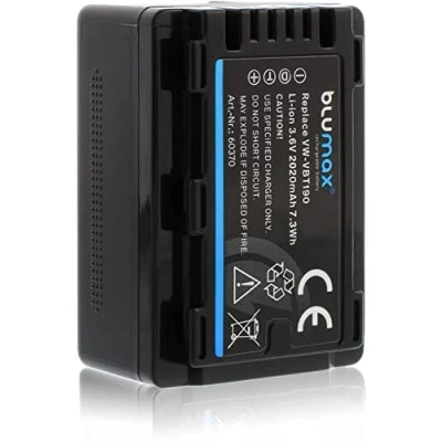 Abbildung von Blumax ersetzt VW VBT190 Akku 2020mAh 3,6V 7,3Wh kompatibel mit Panasonic (Nicht für VXF11 VX11 V808) HC VXF999 VX878 VX989 V160 V180 V270 V380 V777 W570 W580 WX97