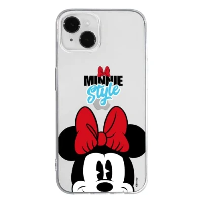 Abbildung von ERT GROUP Handyhülle für Apple iPhone 14 Original und offiziell Lizenziertes Disney Muster Minnie 027 optimal an die Form des Handy angepasst, teilweise transparent