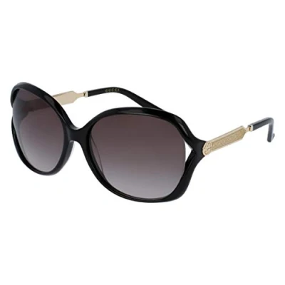 Abbildung von Gucci Damen GG0076S 002 Sonnenbrille, Schwarz (Black/Grey), 60