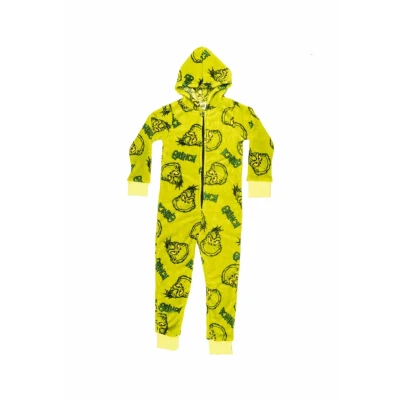 Abbildung von United Labels® Jumpsuit The Grinch mit Kapuze Overall Pyjama Schlafanzug langarm