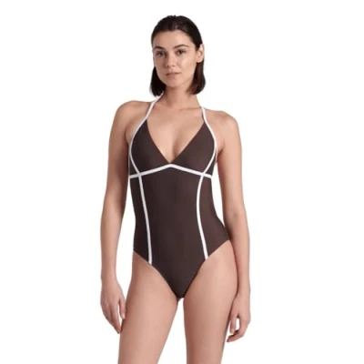 Abbildung von Arena Damen Women&#039;s Pro_file Tie Back One Piece Swimsuit, Sepia white, XS EU