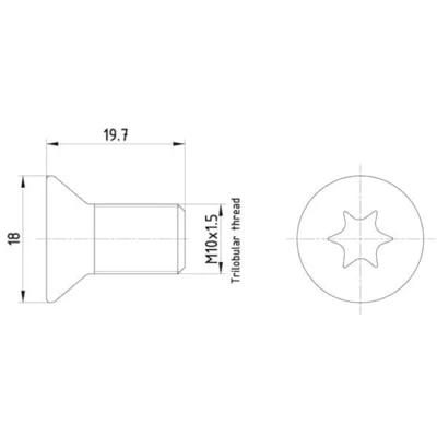 Abbildung von HELLA 8DZ 355 209 111 Schraube, Bremsscheibe VOLVO: XC60 I, V40 Kasten / Schrägheck, V60 JAGUAR: , LAND ROVER: Range Rover Sport