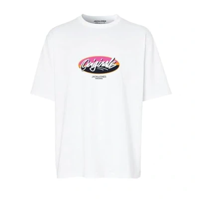 Abbildung von Jack &amp; Jones Tshirt print, Herren, Größe: Large, Bianco