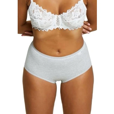 Abbildung von SANS COMPLEXE, Los 2 Slips, Klassische Modellbättenb, Slip Midi Größe mit mittlerer Abdeckung, Flache Nähte für Unsichtbarkeit unter Kleidung, Mottled Grey + Grey, 38 40