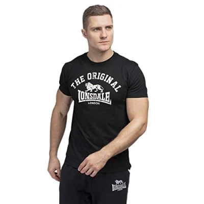 Abbildung von Lonsdale Normale Passform Original Tshirt print, Herren, Größe: Large, Black
