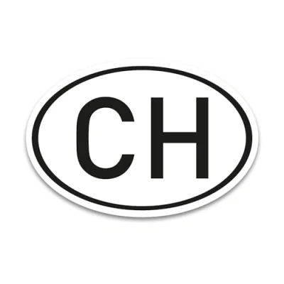 Abbildung von CH Aufkleber Länderkennzeichen Schweiz I 17,5 x 11,5 cm DIN genormt kfz718