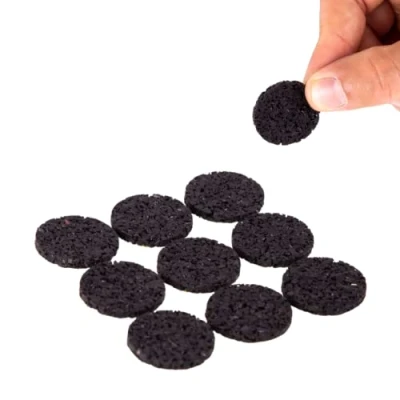Abbildung von Anti Rutsch Pads 9er Pack, Selbstklebende Gummiklebepunkte mit 27mm Durchmesser, rutschfeste Möbel zum Schutz von Oberflächen, Rutschhemmer für wie Stühle, Tische, Schränke