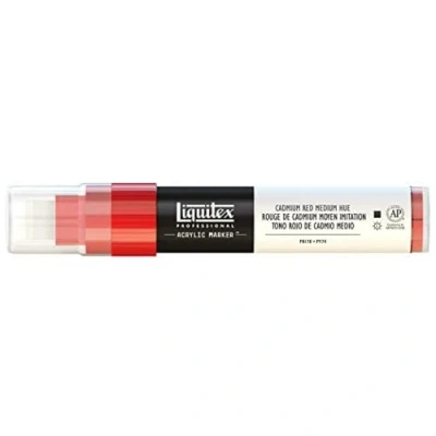 Abbildung von Liquitex 4610151 Professional Paint Acrylfarben Marker, Künstlerpigmente zum Zeichen, Malen auf Papier, Leinwand, Textilien, breite Spitze, Strichstärke 8 15 mm Kadmium Rot mittel Imit. Nr. 4