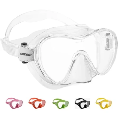 Abbildung von Cressi F1 Maske Rahmenlose zum Tauchen und Schnorcheln, Transparent, Einheitsgröße, Unisex Erwachsene
