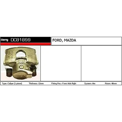 Abbildung von DELCO Remy DC81899 Bremssattel Stahlguss Remanufactured FORD: FIESTA 3, 4, KA Schrägheck