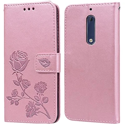 Abbildung von Hülle für Nokia 5 Handyhülle,Klappbar Tasche Case,Standfunktion,Kartenfach,Silikon Bumper,Stoßfeste Schutzhülle Cover