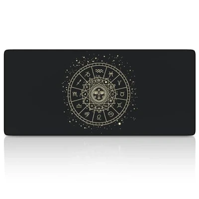Abbildung von CSL Computer Titanwolf XXL Speed Gaming Mauspad Schwarz 900 x 400mm Mousepad Tischunterlage Large Size verbessert Präzision und Geschwindigkeit Zodiac Design