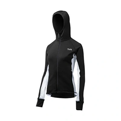 Abbildung von TYR Damen Women’s Alliance Victory Warm Up Jacket Aufwärm Jacke, schwarz/weiß, XXS