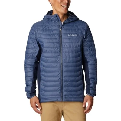 Abbildung von Columbia Powder PASS Hooded Jacket Outdoorjacke, Herren, Größe: Small, Dark mountain/collegiate navy