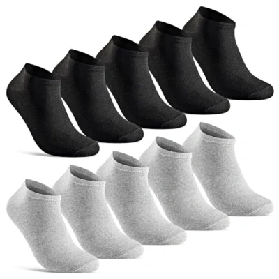 Abbildung von 10 Paar Sneaker Socken Herren kurze Baumwolle 10810 (Schwarz Grau 43 46)