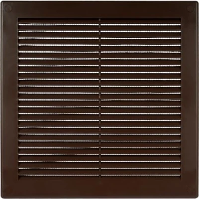 Abbildung von Vent Systems 250x250 mm Braune Lüftungsabdeckung flache, quadratische Lüftungsschlitze Integrierter Insektenschutz HVAC Lüftungsöffnungen für Badezimmer, Heimbüro