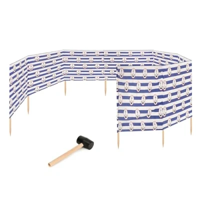 Abbildung von Garronda Windschutz Strand Sichtschutz 12m lang mit Gummihammer GAEX001