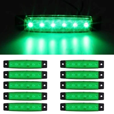 Abbildung von GSRECY 10 Stück 3,8&quot; 6 Led Side Marker Trailer Lights Für LKW, EMARK CE Diy Licht, Rear Light, Truck Cab Lights, RV Light (12V, Grün)
