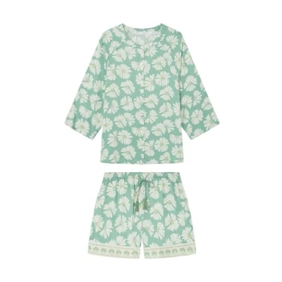 Abbildung von Women&#039;secret Damen Pijama Camisero Capri Estampado Geométrico Schlafanzug, Green Print, L