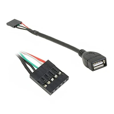 Abbildung von Aukson M31 5 Pin Header auf USB 2.0 Adapter 20 cm Kabel, Pinheader zu A Buchse für PC Mainboard