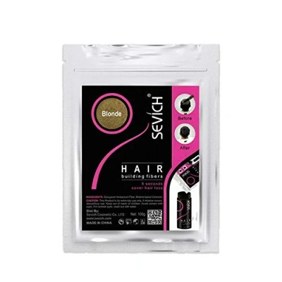 Abbildung von Sevich Haarfasern Haar Gebäude Fasern Original Refill Naturkeratinfasern für dünnes Haar， 100g blond