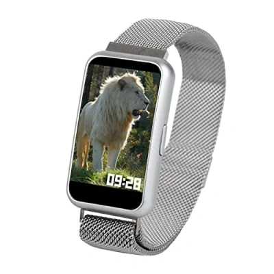 Abbildung von Atlanta Smartwatch 9731/19, für Damen, Herren, Fitnesstracker, Silber, Meshband, mit Wettervorhersage, zum Blutdruck messen, wasserdicht