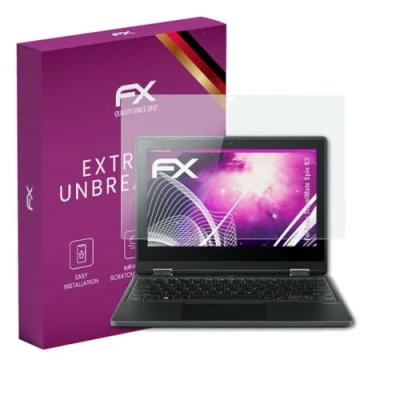 Abbildung von atFoliX Glasfolie kompatibel mit Acer TravelMate Spin B3 Panzerfolie, 9H Hybrid Glass FX Schutzpanzer Folie