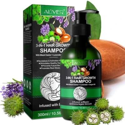 Abbildung von ALIVER Haarshampoo Kopfhaut Pflege Haarwachstum mit Rizinusöl Lavendelöl Arganöl Vegan, 1 tlg., Shampoo, Pflegend