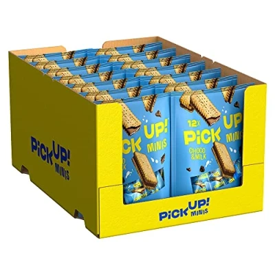 Abbildung von PiCK UP! minis Choco&amp;Milk (14 x 127 g), Mini Riegel mit knackiger Milchschokolade und Milchcreme zwischen zwei Keksen, der Snack zum Teilen, 14 12er Beutel