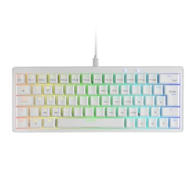Abbildung von MARSGAMING MKMINIPRO mechanische Tastatur, Ultra kompakt, 60%, Hot Swappable Switch, RGB Chrom Beleuchtung, Gaming Anti Ghosting Multi Plattform, Blauer