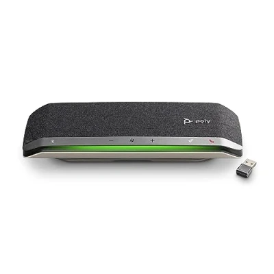 Abbildung von Poly Sync 40+ Intelligenter Konferenzlautsprecher Flexible Arbeitsbereiche Verbindung mit PC/Mac über BT600 Adapter oder Smartphone Bluetooth Kompatibel Teams, Zoom