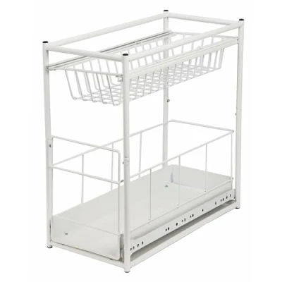 Abbildung von Spetebo Einbauschublade für Küchenschränke 45x23x45cm Farbe: weiß Korbauszug Schublade spülschrank