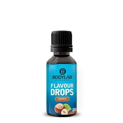 Abbildung von Bodylab24 Flavour Drops 30ml Haselnuss, Kalorienfreie, Zuckerfreie &amp; Fettfreie Aroma Tropfen, Flavdrops zum Süßen von Lebensmitteln, Kaffee Sirup, Geschmackstropfen ohne Künstliche Farbstoffe